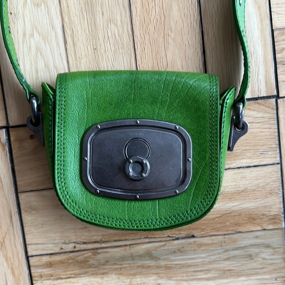 CELINE Crossbody Green Mini Bag Leather Stud